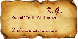 Kacsándi Gilberta névjegykártya